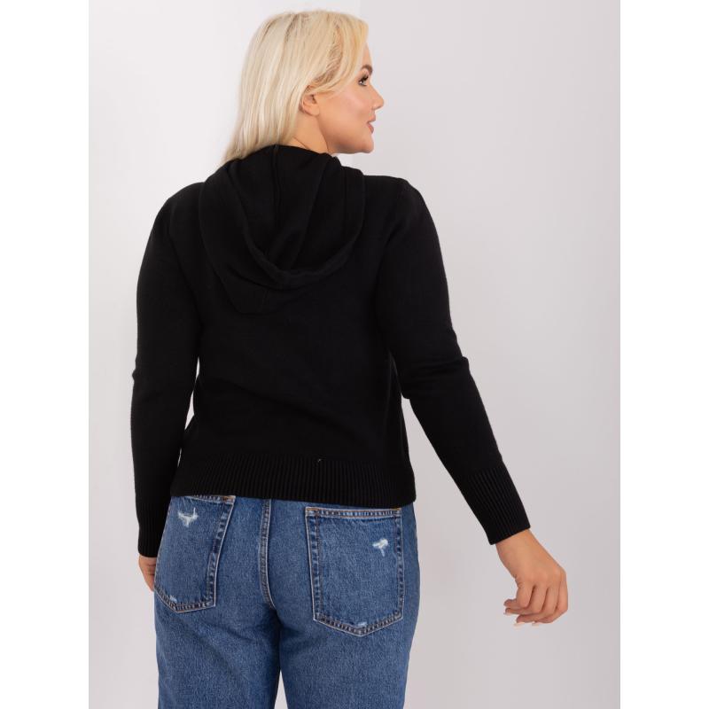 Női viszkóz pulóver rövid plus size HONVLES fekete