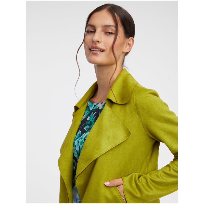 Világoszöld női könnyű szarvasbőr kabát