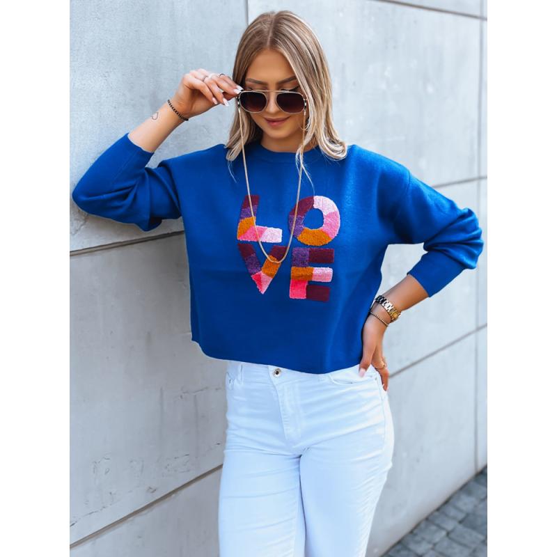 Női túlméretezett pulóver HARPER kék