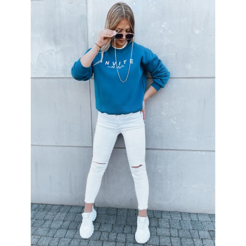 Dámská mikina s kapucí INVITE tmavě modrá