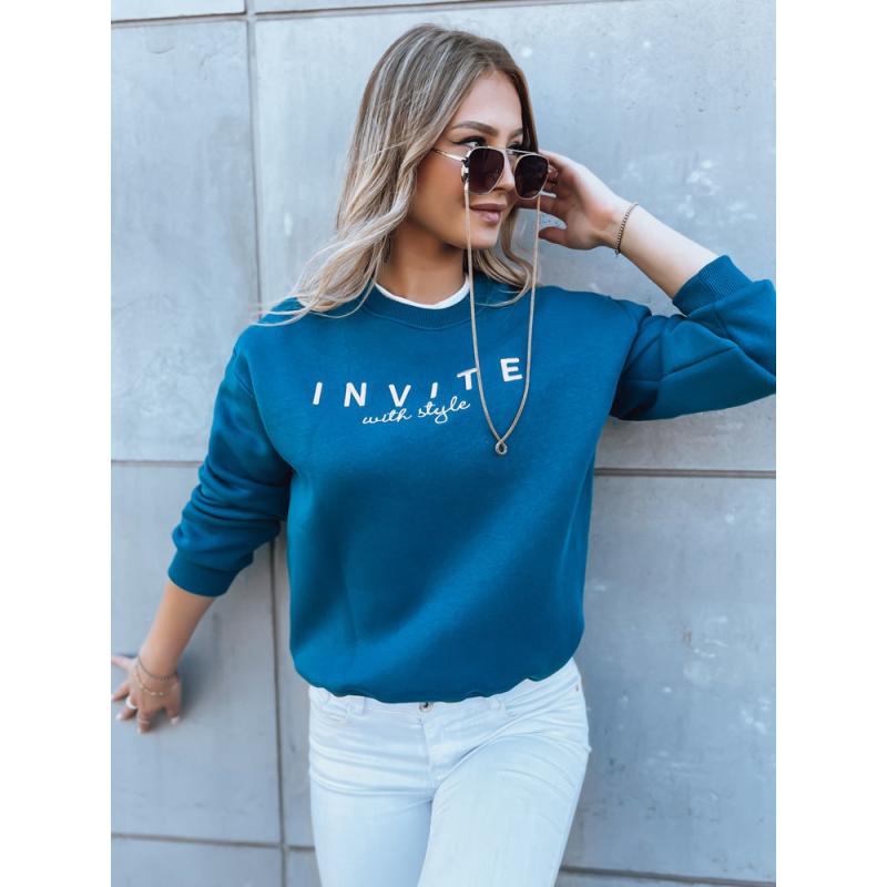 Dámská mikina s kapucí INVITE tmavě modrá