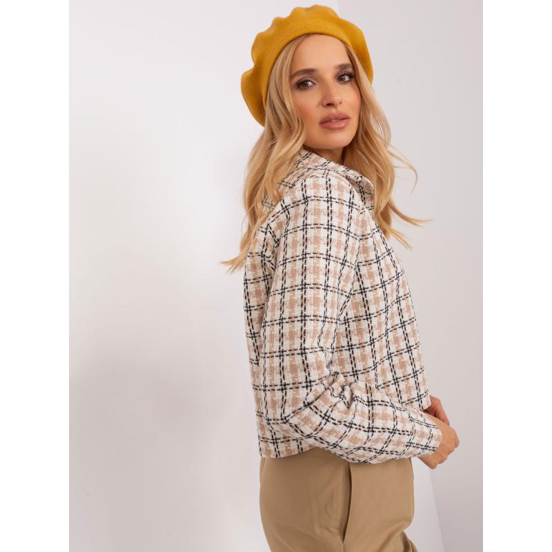 Dámský baret s kašmírem MA hořčicový 