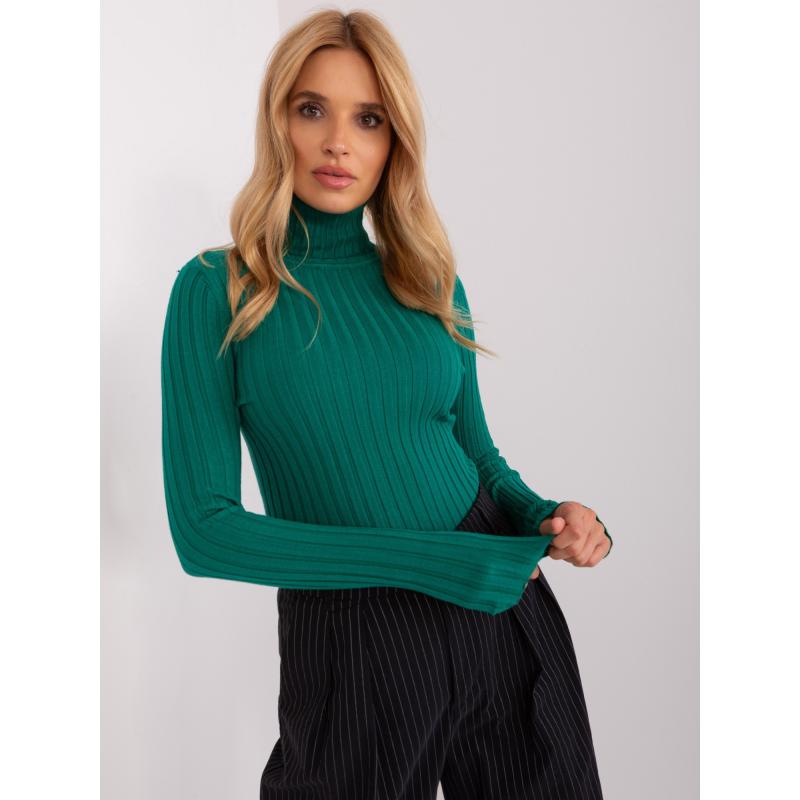 Dámský svetr s rolákem ESTA zelený 