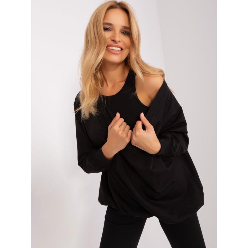 Női szett gallérral ADROA fekete