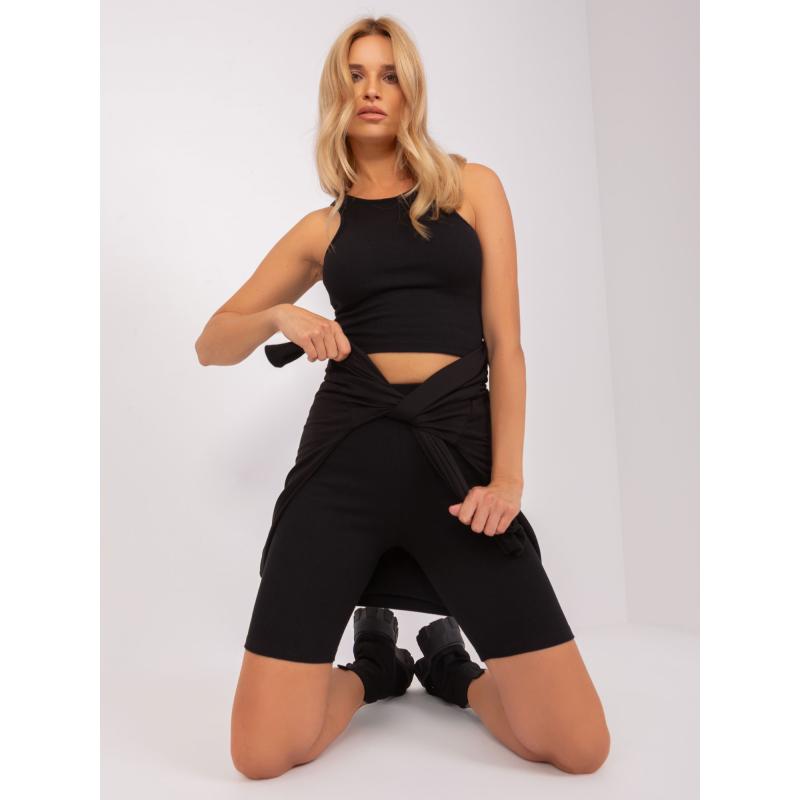 Női szett gallérral ADROA fekete