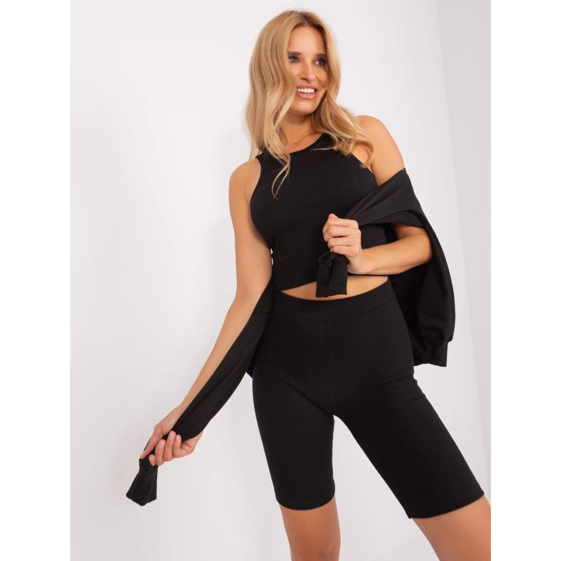 Női szett gallérral ADROA fekete