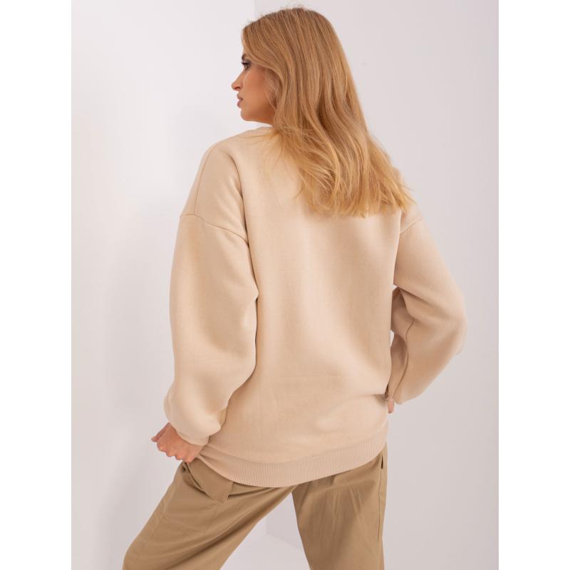 Dámská mikina s dlouhými rukávy a kapucí GARACK béžová
