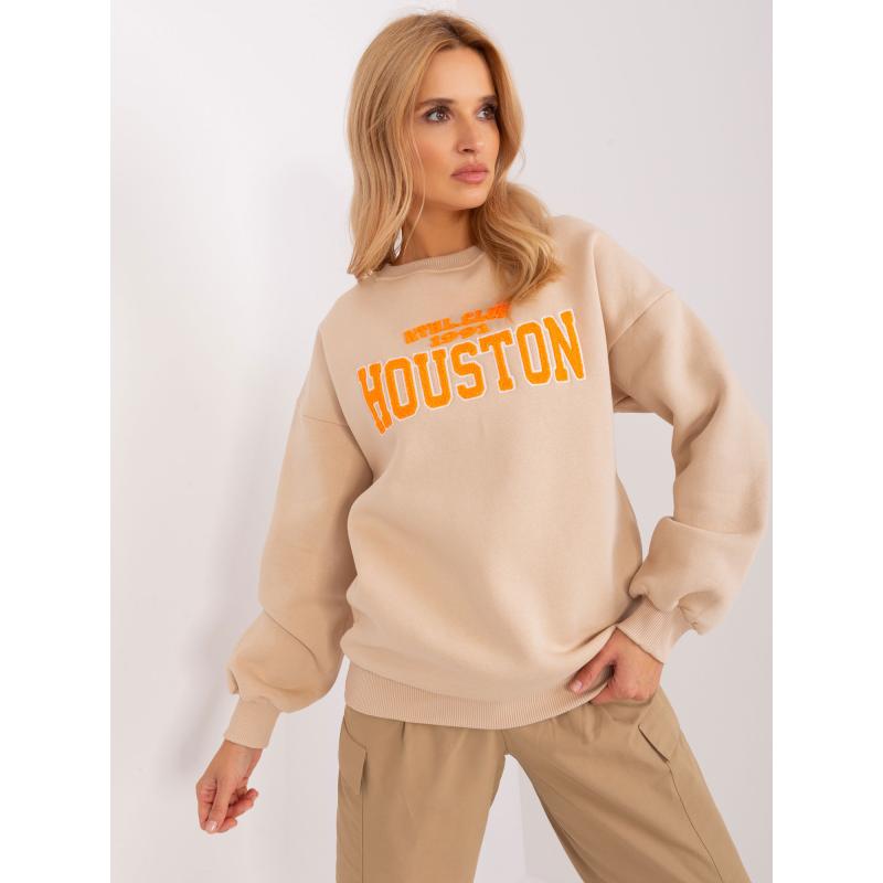 Dámská mikina s dlouhými rukávy a kapucí GARACK béžová