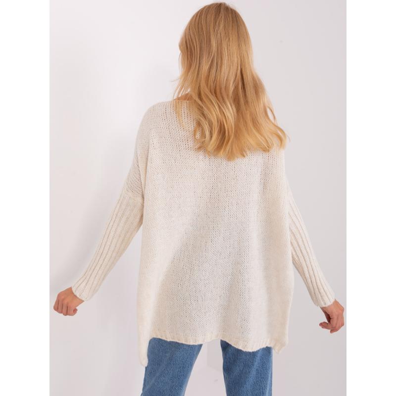 Dámský svetr volného střihu OCH BELLA ecru  