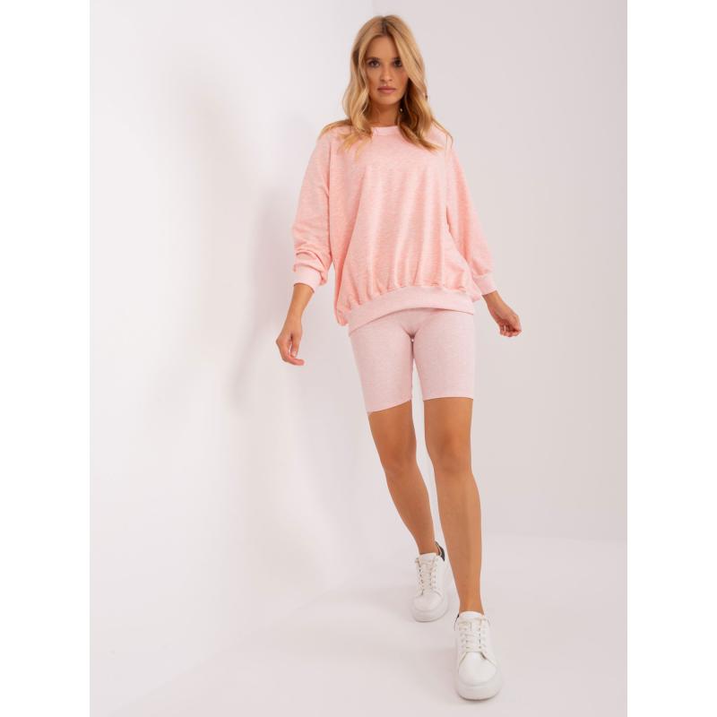 Női szett laza pulóverrel THERUST világos rózsaszínű