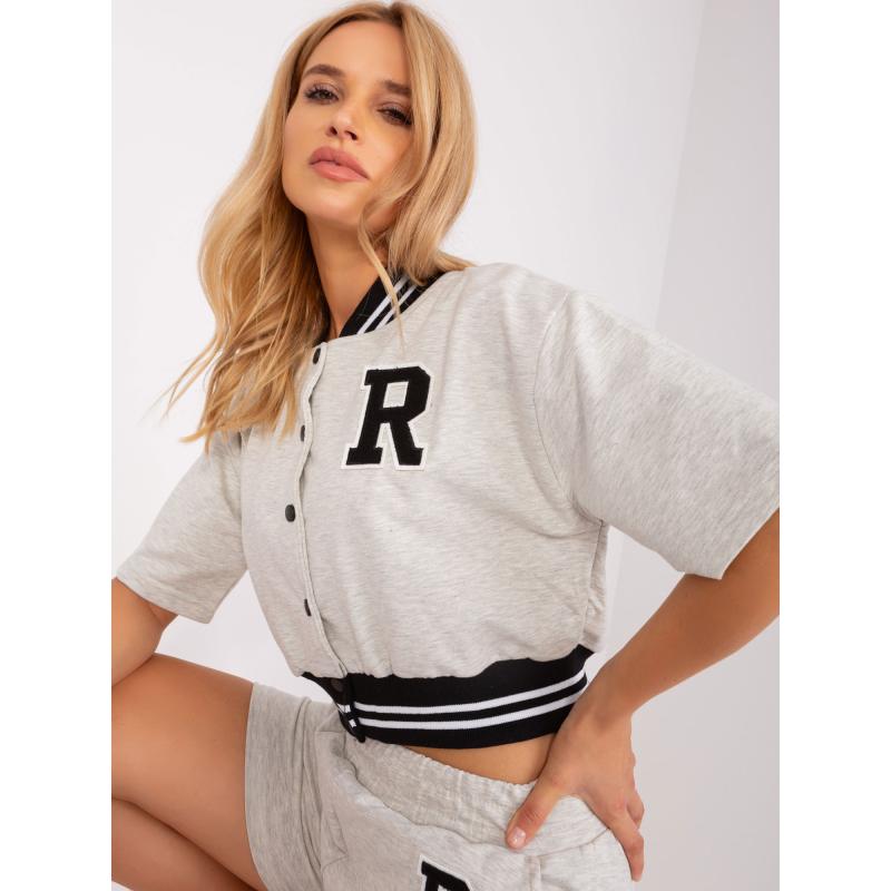 Dámská souprava pro volný čas s halenkou a šortkami ASLESS šedá