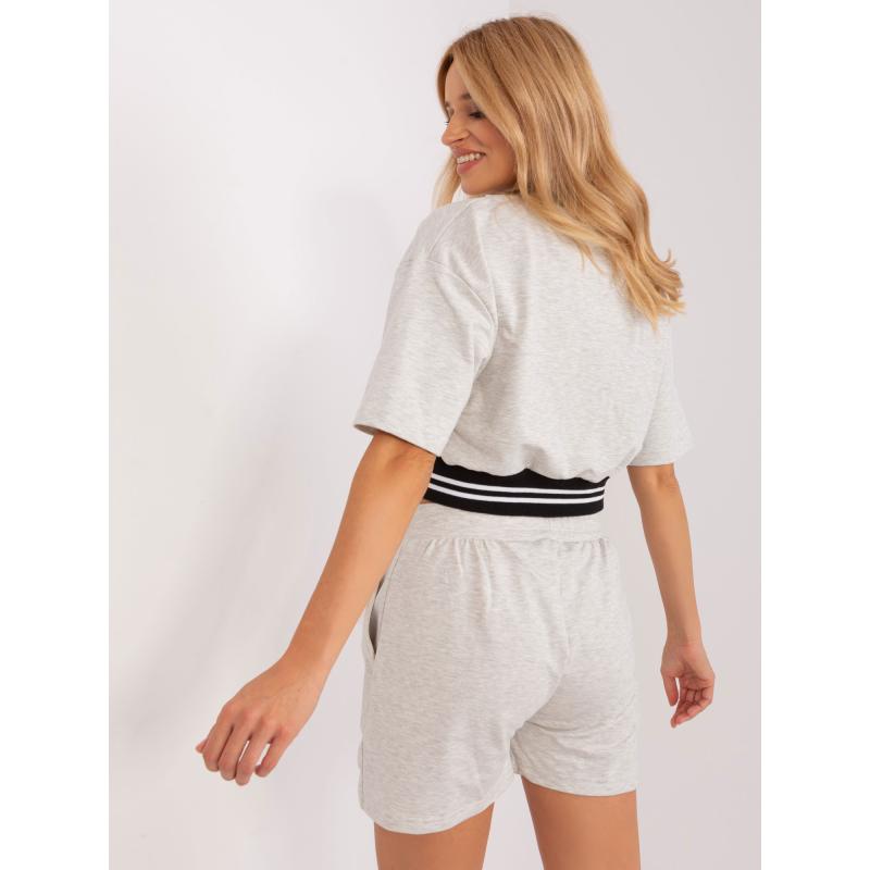 Dámská souprava pro volný čas s halenkou a šortkami ASLESS šedá