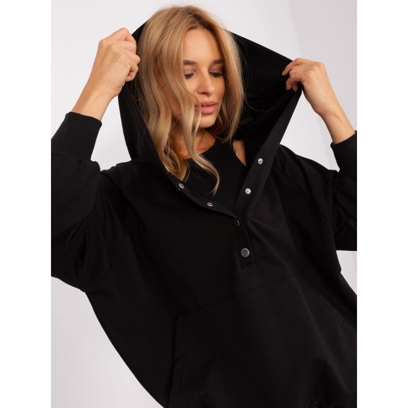 Dámsky komplet so širokou mikinou TRIA čierny