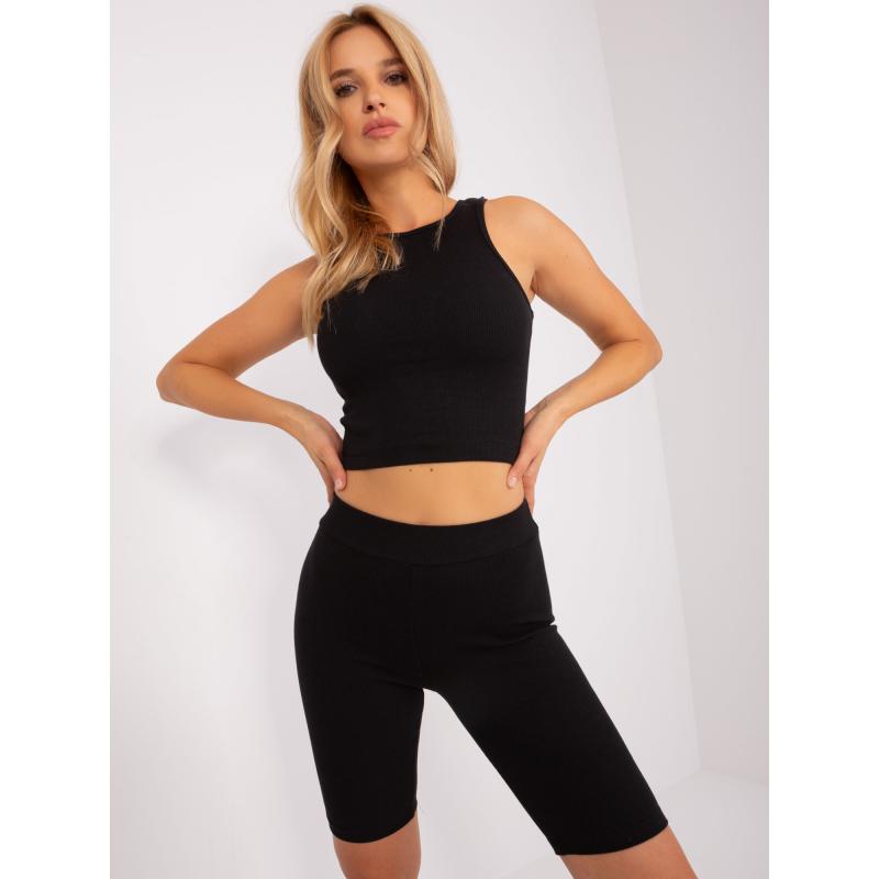 Dámsky komplet so širokou mikinou TRIA čierny