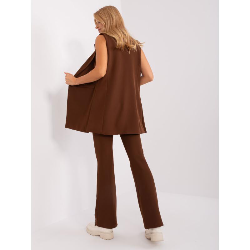 Női szett mellénnyel YER sötétbarna