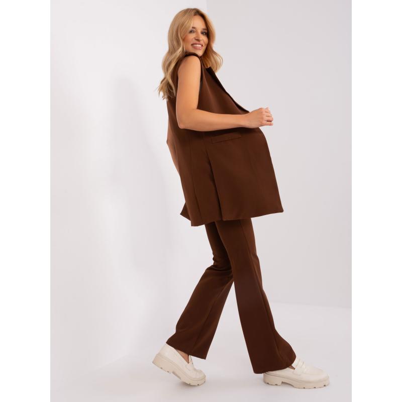 Női szett mellénnyel YER sötétbarna