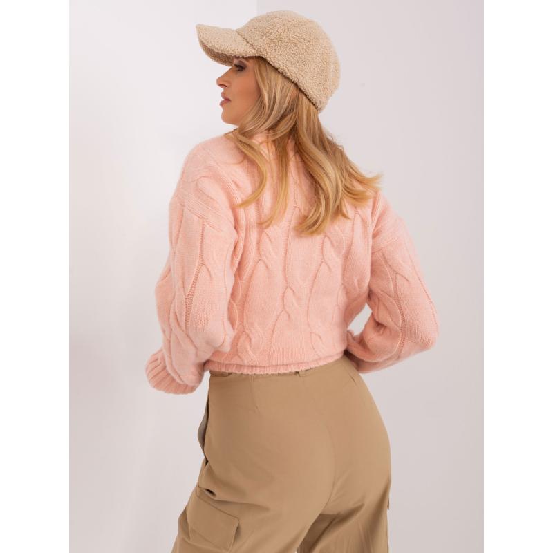 Női kockás kötött pulóver PEREY barack barack