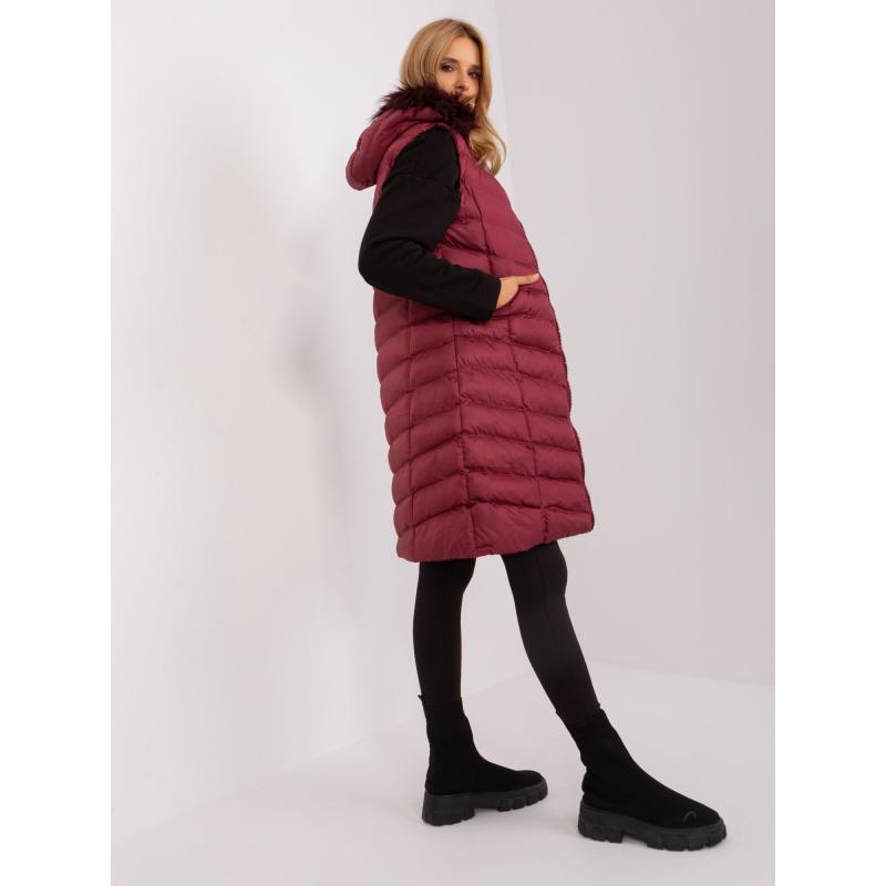 Dámská vesta s prošíváním RUE PARIS bordó 