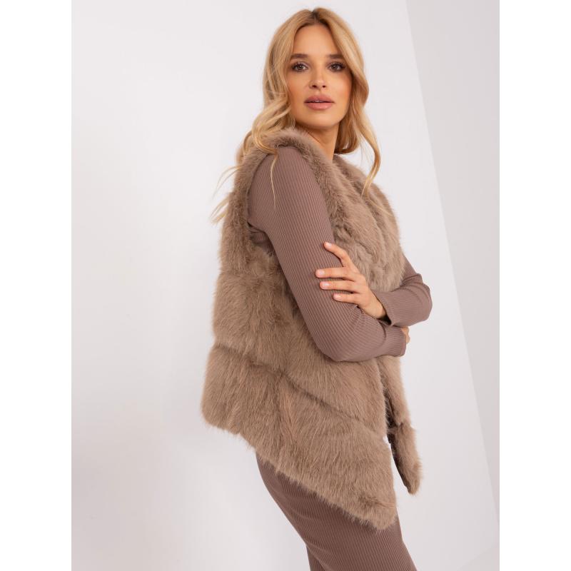 Női mellény zsebekkel MOROS sötétbézs sötétbézs