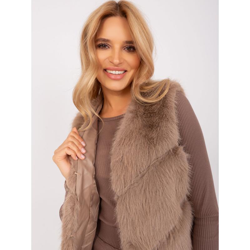 Női mellény zsebekkel MOROS sötétbézs sötétbézs