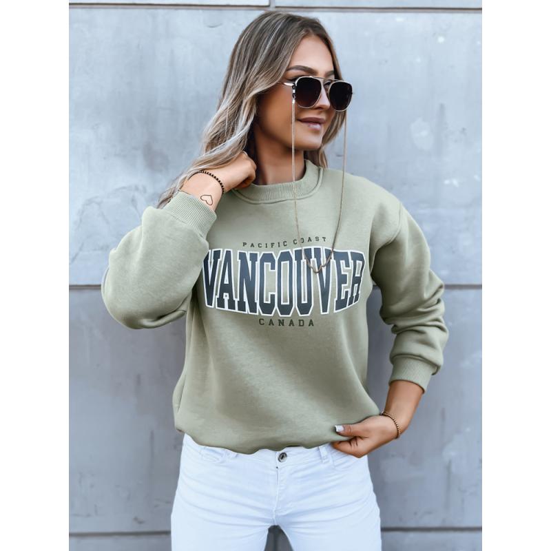 Női kapucnis pulóver VANCOUVER sötétzöld