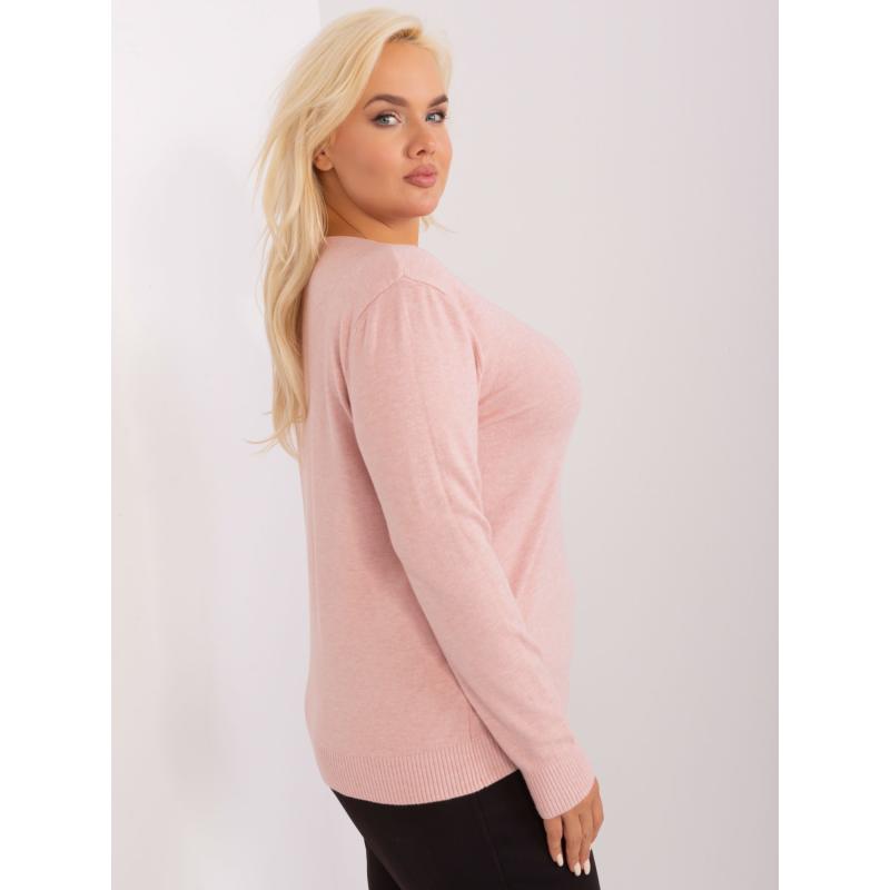 Női plus size kardigán gombokkal RICE világos rózsaszínű