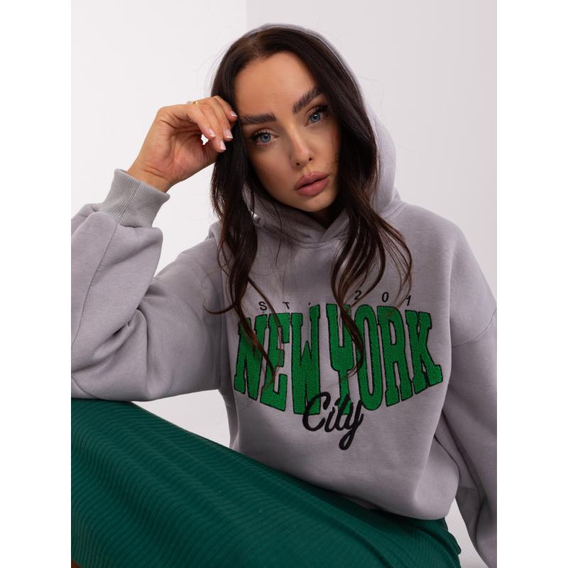 Női kapucnis pulóver HYNY szürke