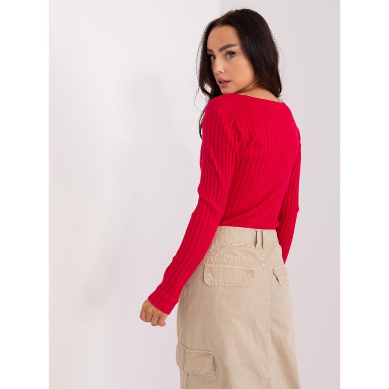 Dámský svetr pruhovaný GUIL červený 