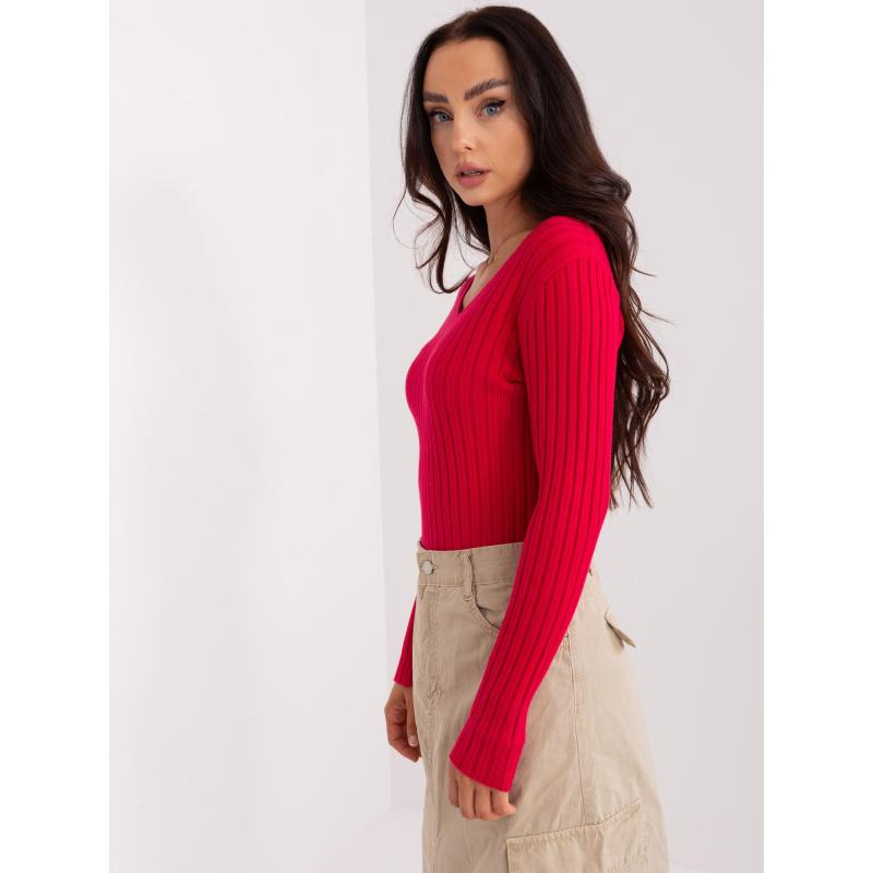 Dámský svetr pruhovaný GUIL červený 