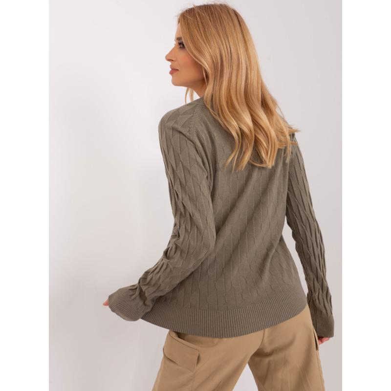 Dámský svetr se vzorem DYFI olivový