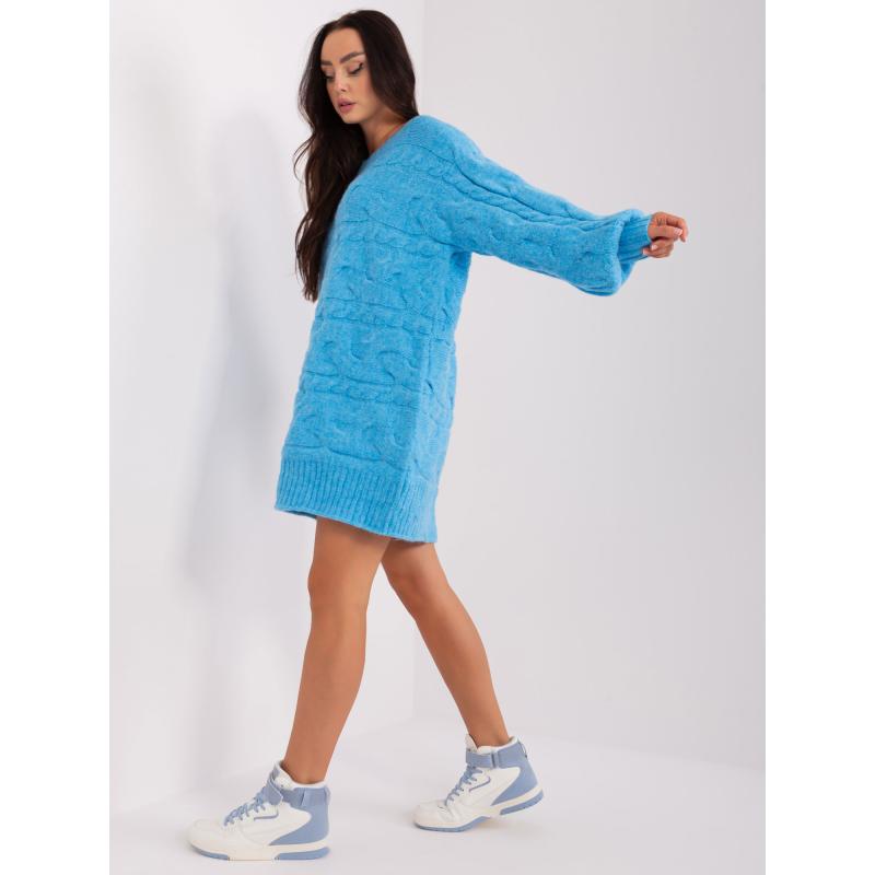 Dámske šaty s dlhým rukávom SLASA modré