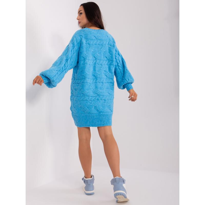 Dámske šaty s dlhým rukávom SLASA modré