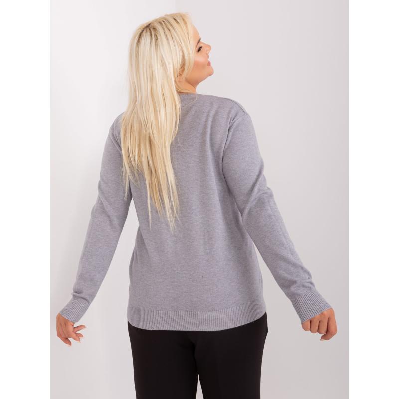 Dámský svetr s viskózou plus size SAYER šedý 