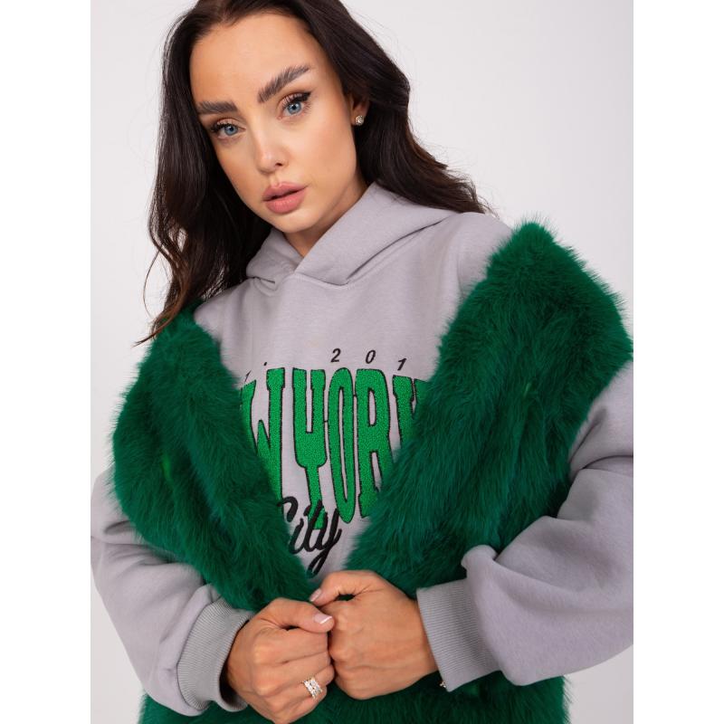 Dámská vesta s kožešinou RILIG tmavě zelená 