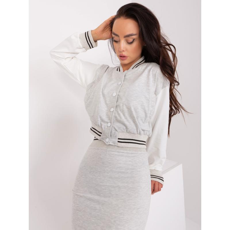 Dámský komplet s baseballovou mikinou PHOLALE světle šedý