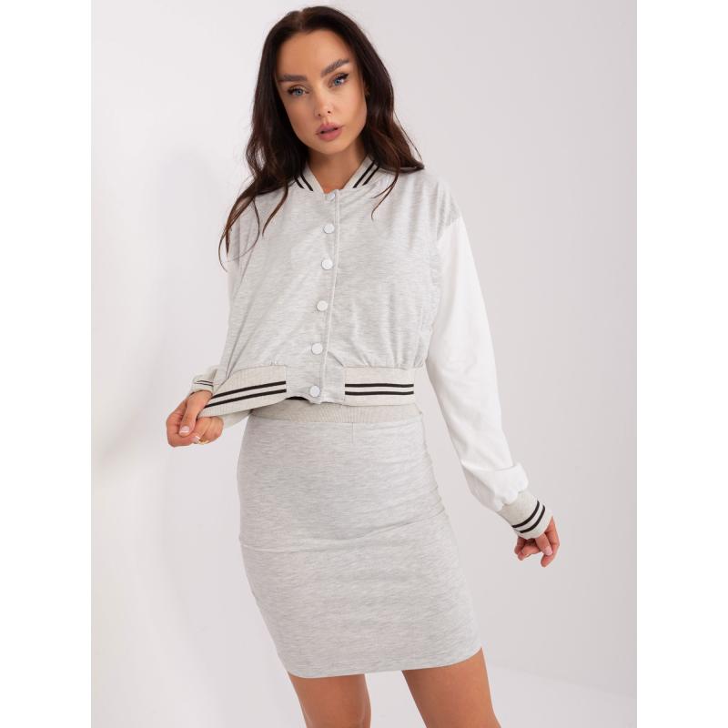 Dámský komplet s baseballovou mikinou PHOLALE světle šedý