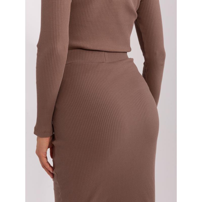 Dámská sukně v midi délce pruhovaná GAGE hnědá 