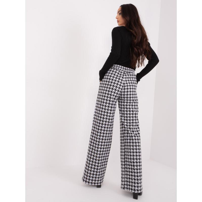 Dámské kalhoty vzorované látkové MORLOR černobílé 