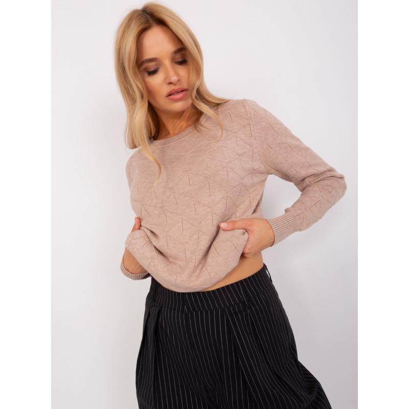 Dámský svetr z úpletu DVER tmavě béžový