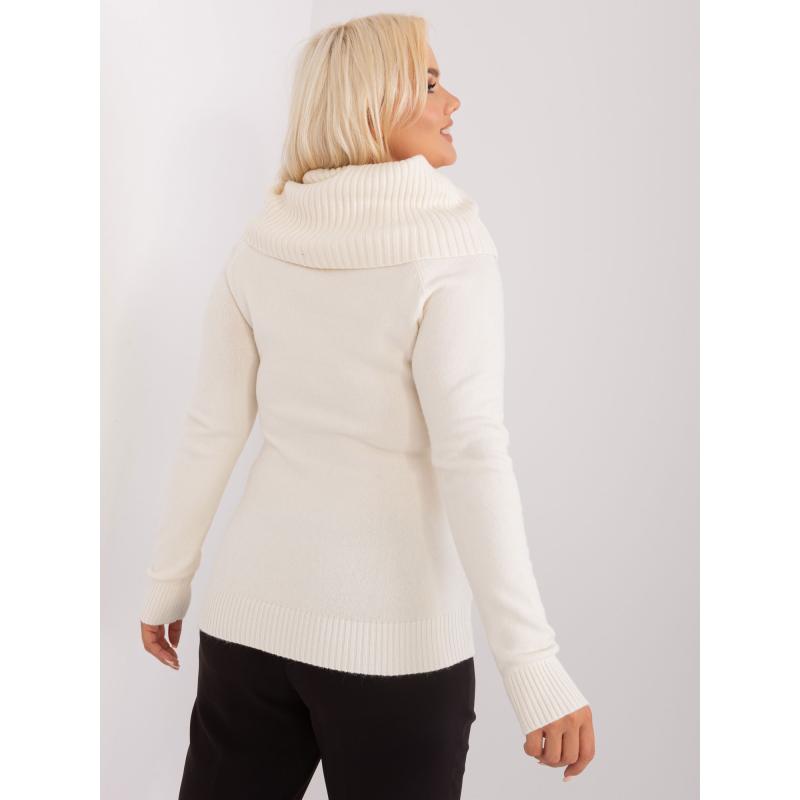 Dámský svetr s manžetami plus size BUQU krémový  
