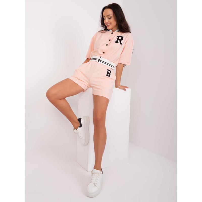 Női kétrészes pamut szett DOA barackszín