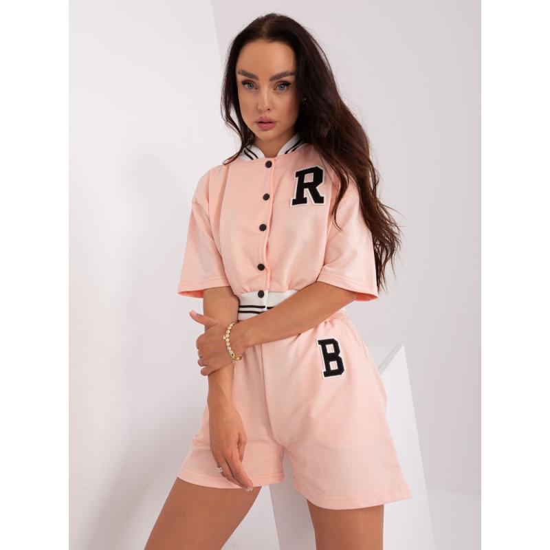 Női kétrészes pamut szett DOA barackszín