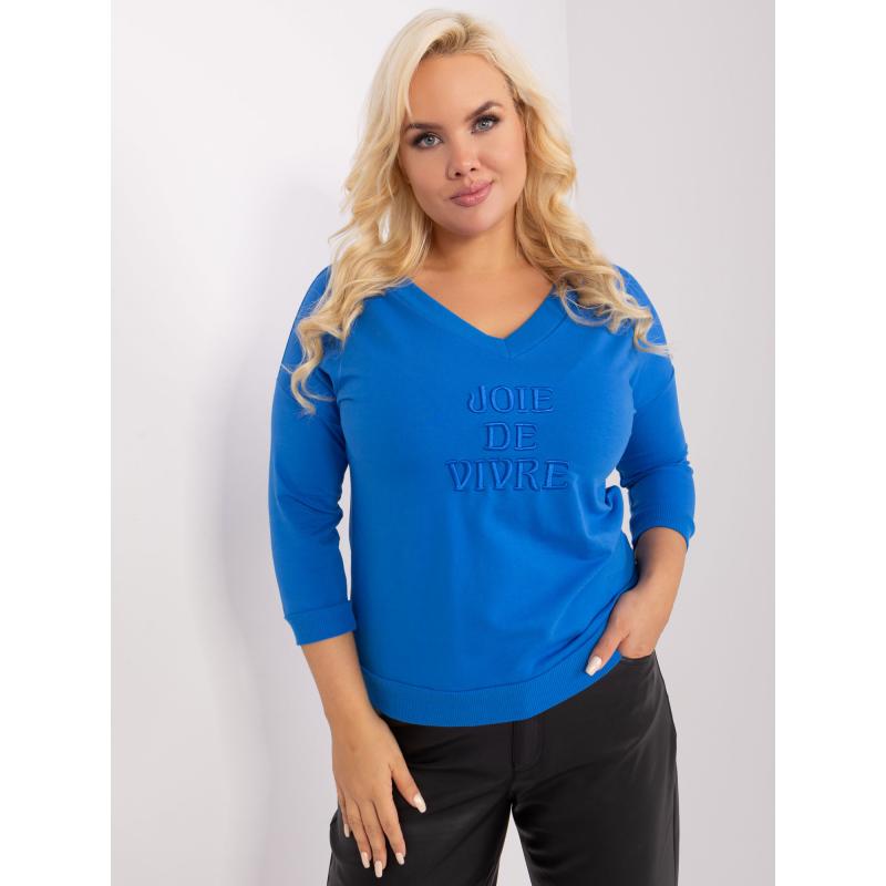 Dámská halenka plus size s nápisem DITA tmavě modrá  