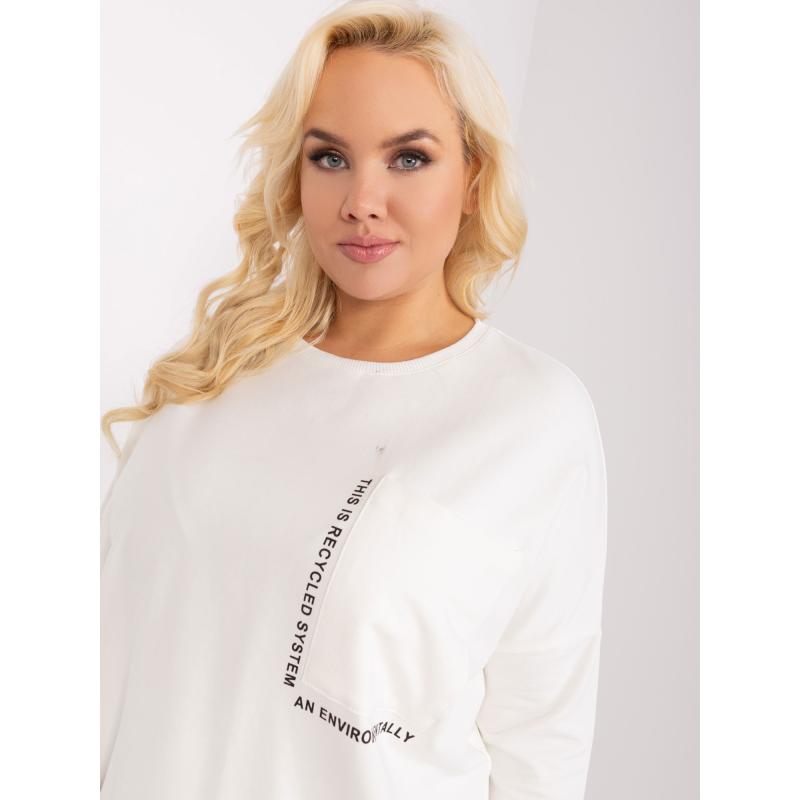 Dámská halenka plus size s kulatým výstřihem VIBRA ecru