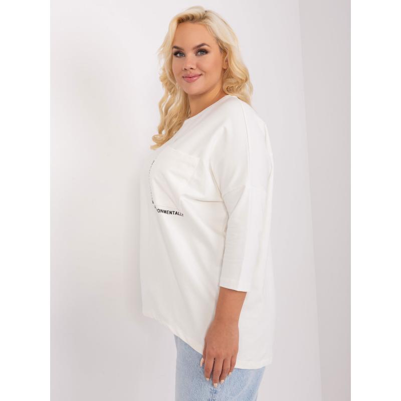 Dámská halenka plus size s kulatým výstřihem VIBRA ecru