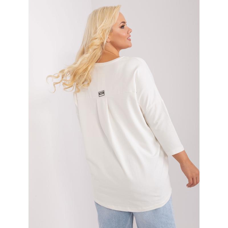 Dámská halenka plus size s kulatým výstřihem VIBRA ecru