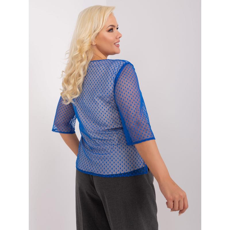 Dámská halenka plus size s 3/4 rukávy RITA modrá  