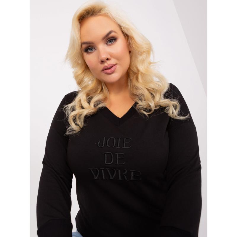 Dámská halenka plus size z bavlny ROLE černá