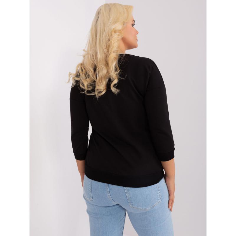 Dámská halenka plus size z bavlny ROLE černá