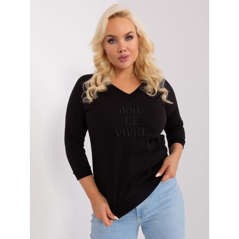 Dámská halenka plus size z bavlny ROLE černá